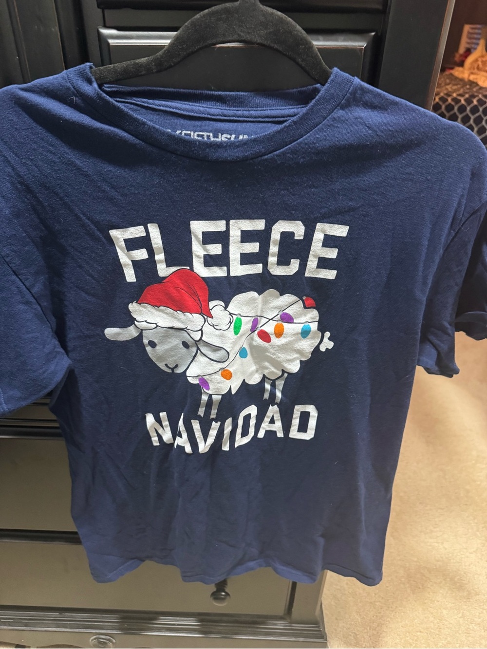 Mens Navy 'Fleece Navidad' Holiday Graphic Tee